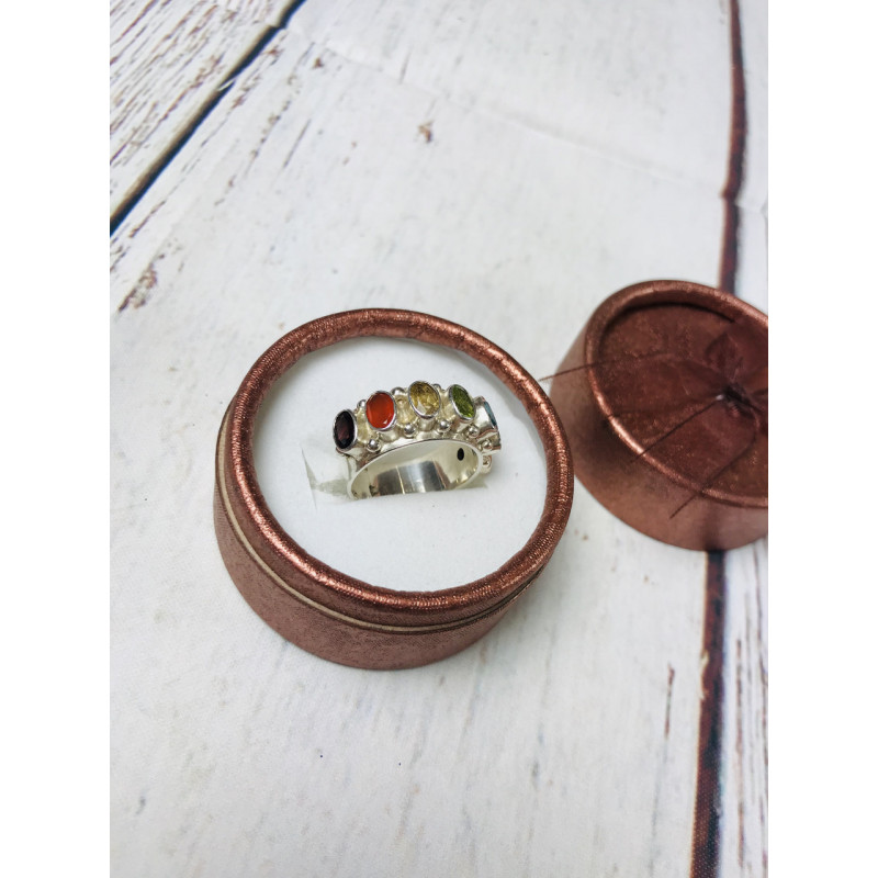 Sky Jewelry Серебряное кольцо с натуральными камнями