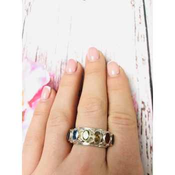 Sky Jewelry Серебряное кольцо с натуральными камнями