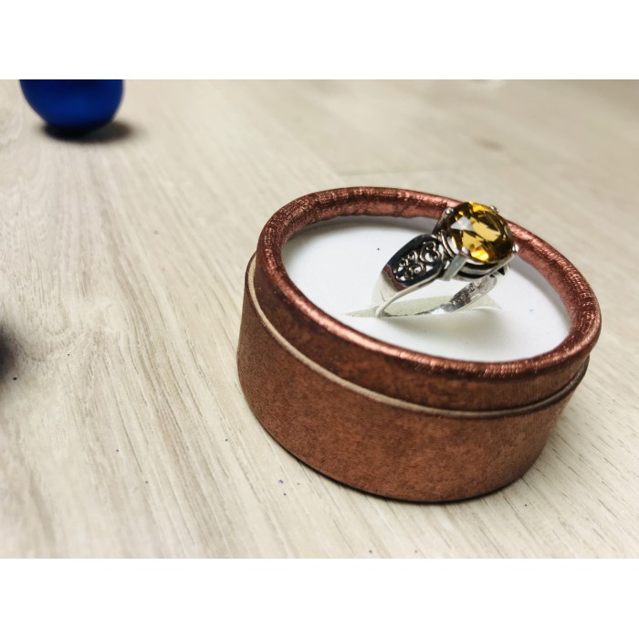 Sky Jewelry Серебряное кольцо с камнем Желтый Сапфир