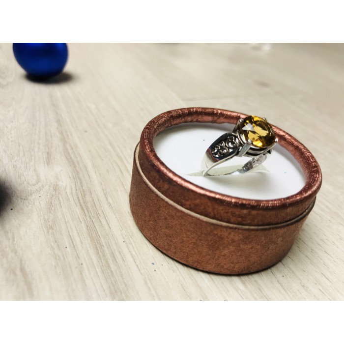 Sky Jewelry Серебряное кольцо с камнем Желтый Сапфир