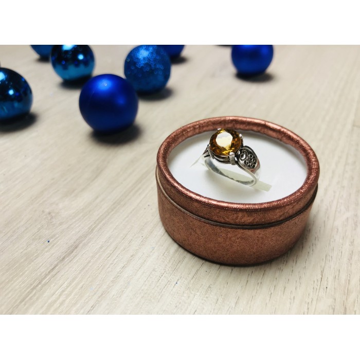 Sky Jewelry Серебряное кольцо с камнем Желтый Сапфир