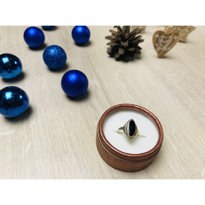 Sky Jewelry Серебряное кольцо с черным нефритом