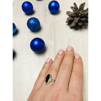 Sky Jewelry Серебряное кольцо с черным нефритом