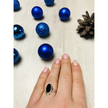 Sky Jewelry Серебряное кольцо с черным нефритом
