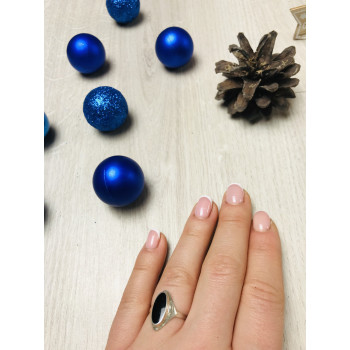 Sky Jewelry Серебряное кольцо с черным нефритом