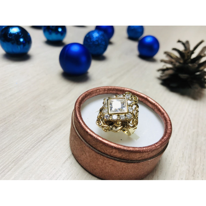 Sky Jewelry Серебряное кольцо в позолоте 925 проба с фианитами