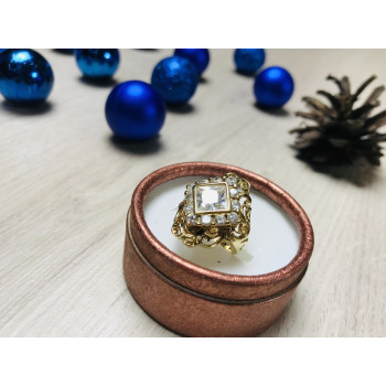 Sky Jewelry Серебряное кольцо в позолоте 925 проба с фианитами