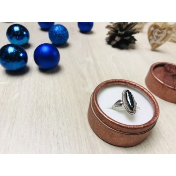 Sky Jewelry Серебряное кольцо с черным Турмалином ( Шерл )