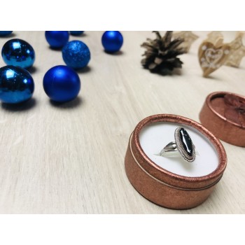 Sky Jewelry Серебряное кольцо с черным Турмалином ( Шерл )
