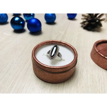 Sky Jewelry Серебряное кольцо с черным Турмалином ( Шерл )