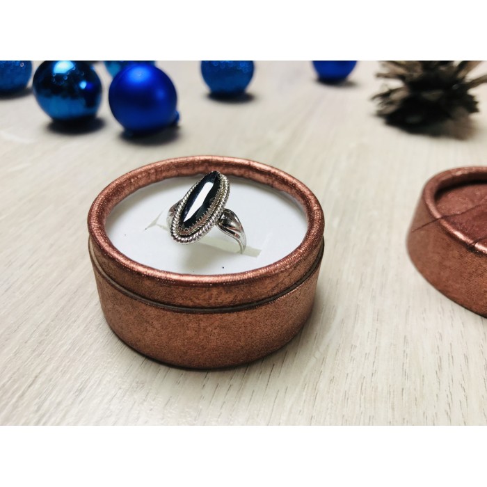 Sky Jewelry Серебряное кольцо с черным Турмалином ( Шерл )