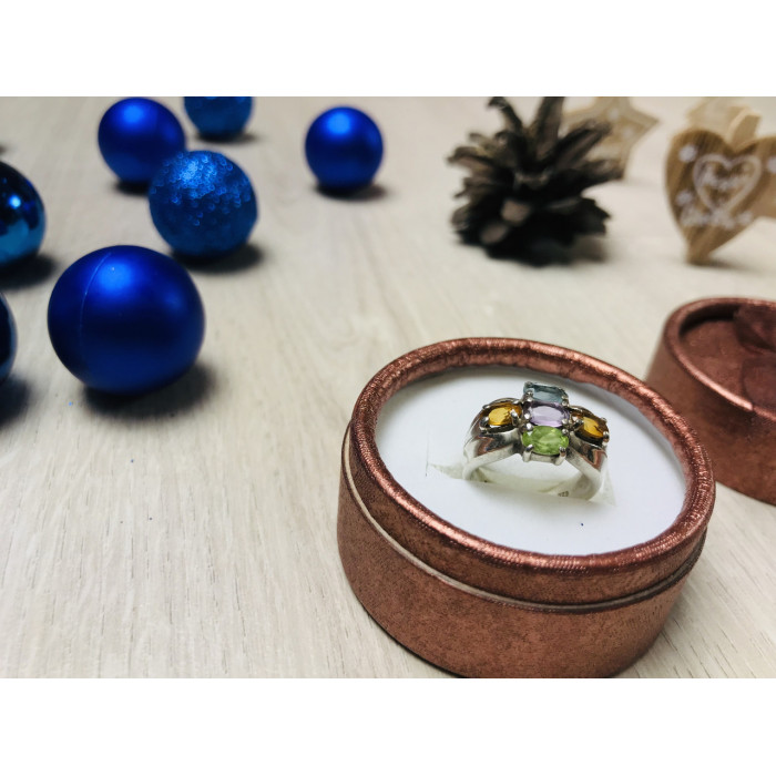 Sky Jewelry Серебряное кольцо с натуральными камнями