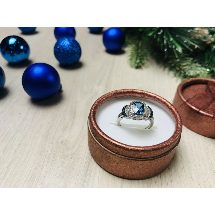 Sky Jewelry Серебряное кольцо 925 проба с аквамарином