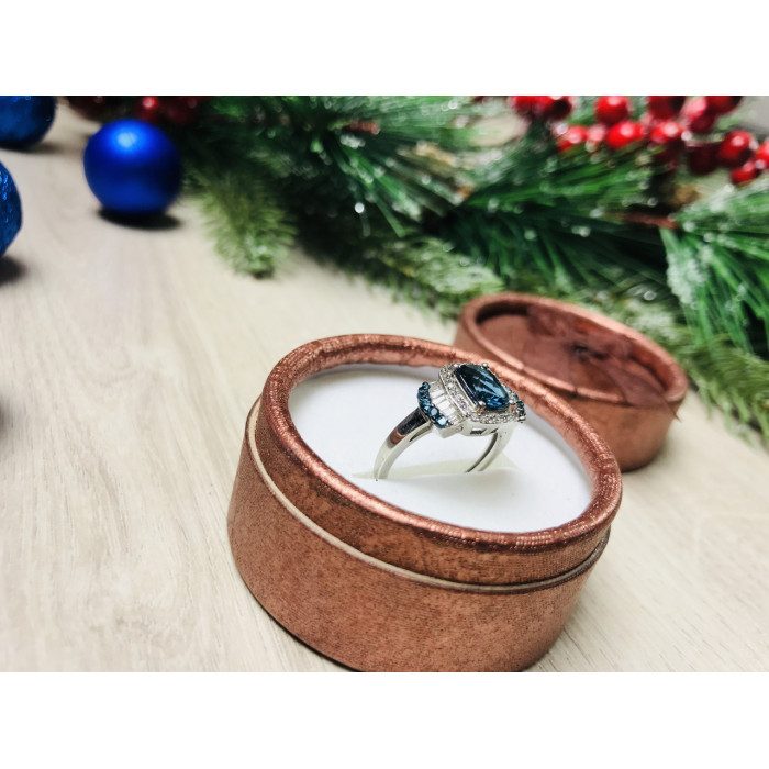 Sky Jewelry Серебряное кольцо 925 проба с аквамарином