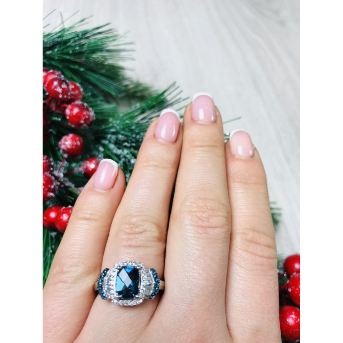 Sky Jewelry Серебряное кольцо 925 проба с аквамарином