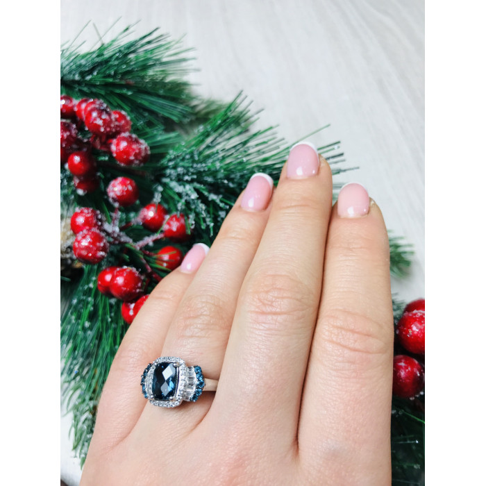 Sky Jewelry Серебряное кольцо 925 проба с аквамарином