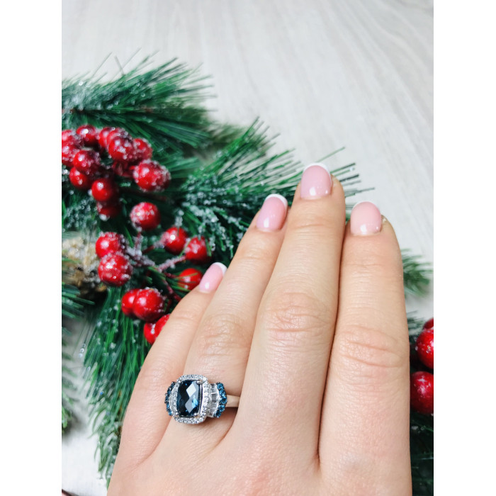 Sky Jewelry Серебряное кольцо 925 проба с аквамарином
