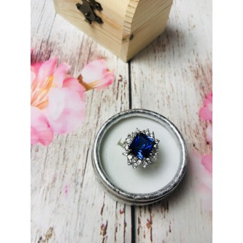 Sky Jewelry Серебряное кольцо с камнем Лондон-Топаз и Гошенит (берилл)