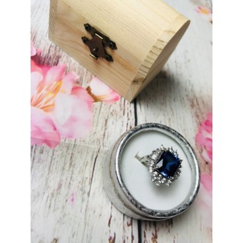 Sky Jewelry Серебряное кольцо с камнем Лондон-Топаз и Гошенит (берилл)