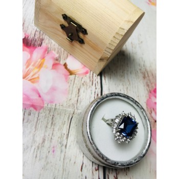 Sky Jewelry Серебряное кольцо с камнем Лондон-Топаз и Гошенит (берилл)