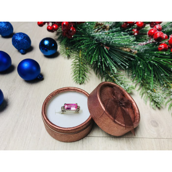 Sky Jewelry Серебряное кольцо с розовым фианитом