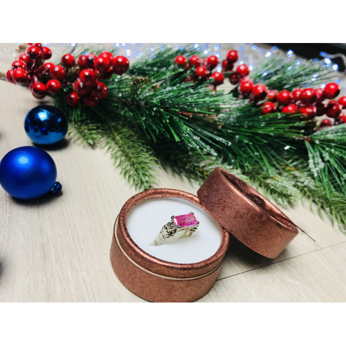 Sky Jewelry Серебряное кольцо с розовым фианитом