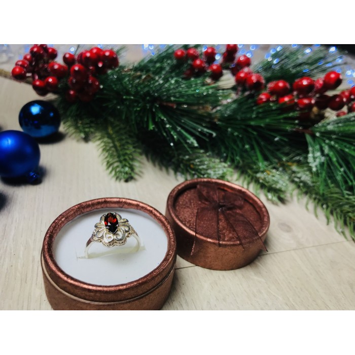 Sky Jewelry Серебряное кольцо 925 проба с гранатом