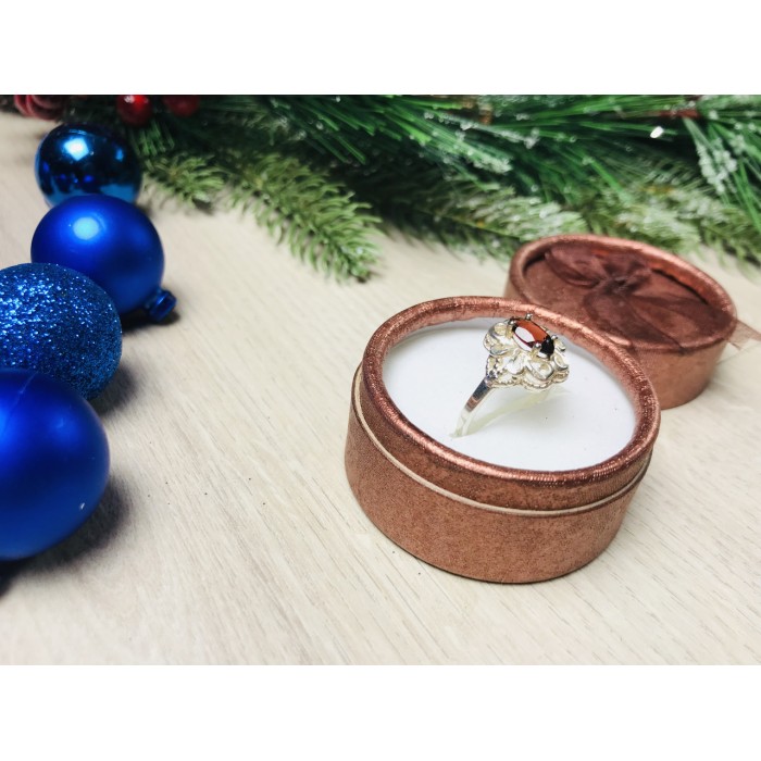 Sky Jewelry Серебряное кольцо 925 проба с гранатом