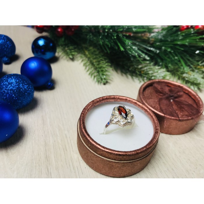Sky Jewelry Серебряное кольцо 925 проба с гранатом