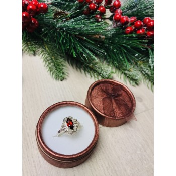 Sky Jewelry Серебряное кольцо 925 проба с гранатом