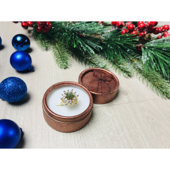 Sky Jewelry Серебряное кольцо в позолоте с изумрудом и фианитами