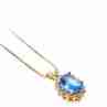 Sky Jewelry Золотая цепочка 585 проба с кулоном камень Голубая Шпинель