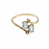 Sky Jewelry Золотое кольцо 10К ( 417 проба ) с голубым аквамарином и бриллиантами