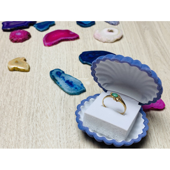 Sky Jewelry Золотое кольцо 10К (417 проба) с изумрудом и бриллиантами