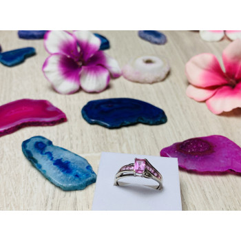 Sky Jewelry Золотое кольцо 10К (417 проба ) с розовым топазом и бриллиантами