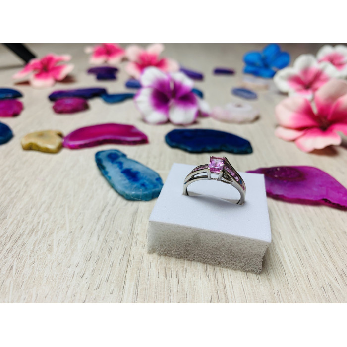 Sky Jewelry Золотое кольцо 10К (417 проба ) с розовым топазом и бриллиантами