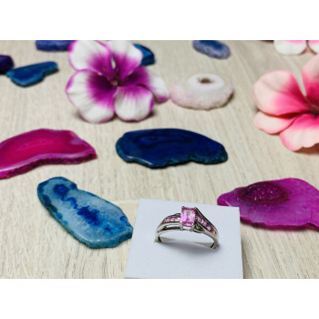 Sky Jewelry Золотое кольцо 10К (417 проба ) с розовым топазом и бриллиантами