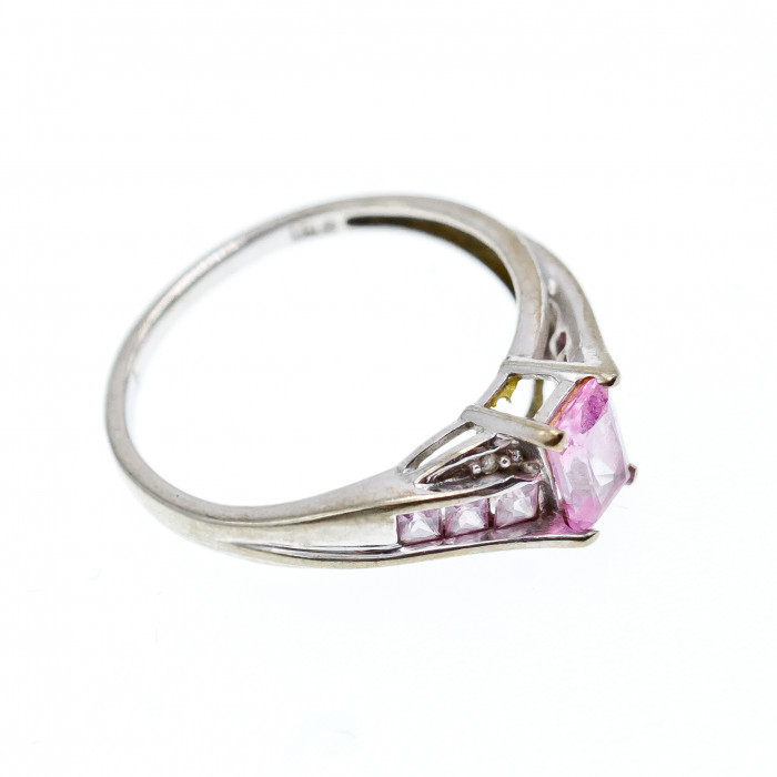 Sky Jewelry Золотое кольцо 10К (417 проба ) с розовым топазом и бриллиантами