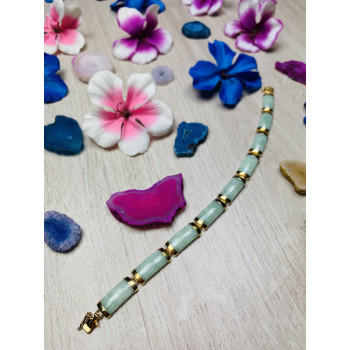 Sky Jewelry Серебряные браслет с позолоте с камнем авантюрин