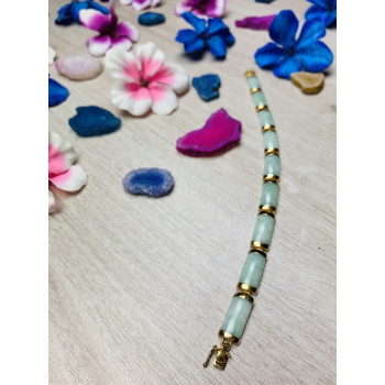 Sky Jewelry Серебряные браслет с позолоте с камнем авантюрин