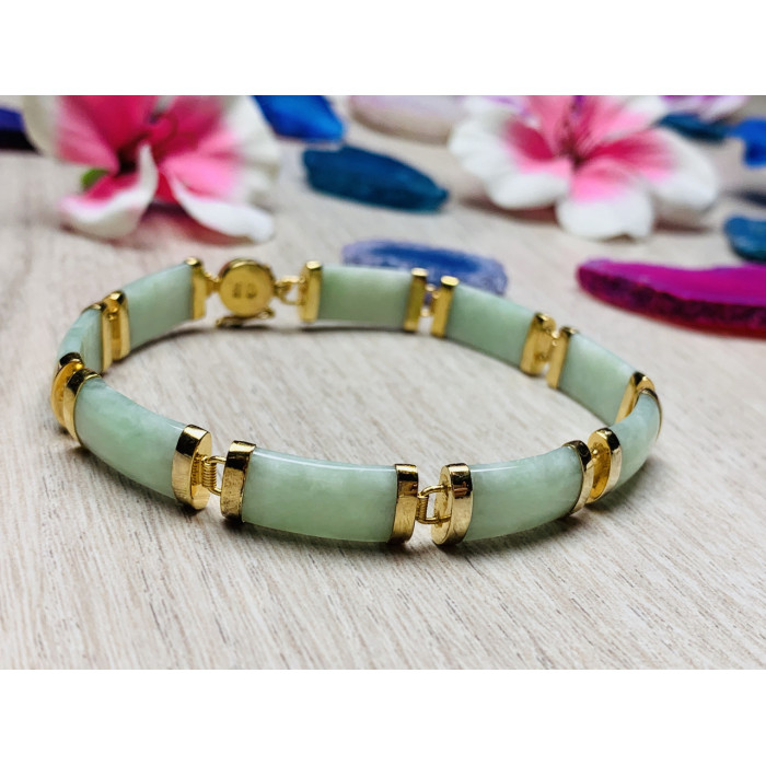 Sky Jewelry Серебряные браслет с позолоте с камнем авантюрин