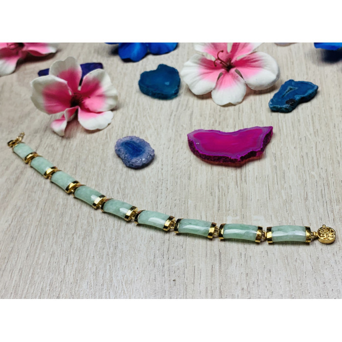 Sky Jewelry Серебряные браслет с позолоте с камнем авантюрин