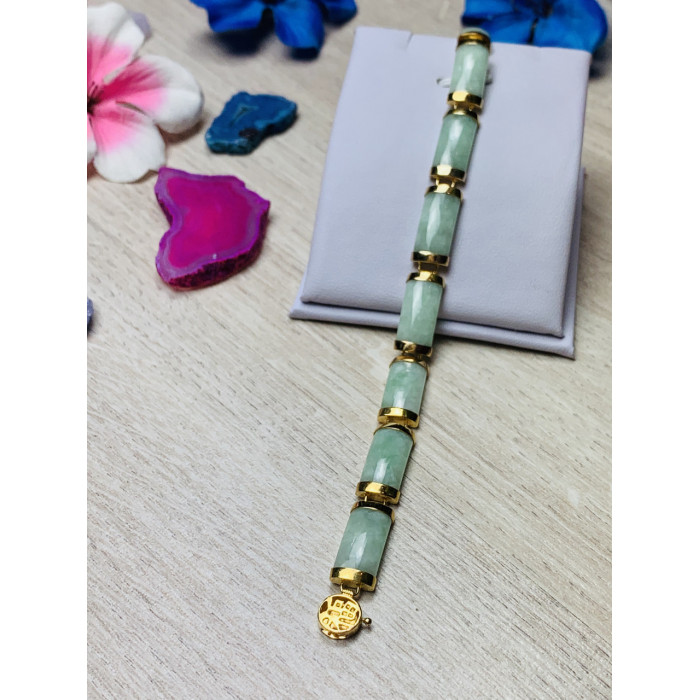 Sky Jewelry Серебряные браслет с позолоте с камнем авантюрин