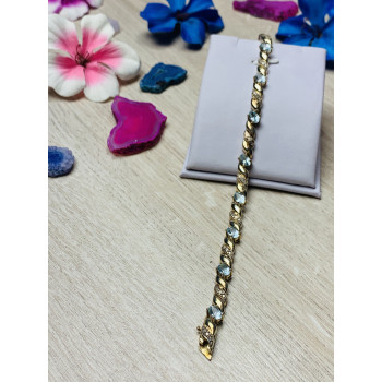 Sky Jewelry Серебряный браслет в позолоте с камнями голубая Шпинель