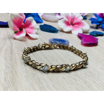 Sky Jewelry Серебряный браслет в позолоте с камнями голубая Шпинель