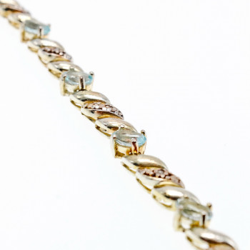 Sky Jewelry Серебряный браслет в позолоте с камнями голубая Шпинель