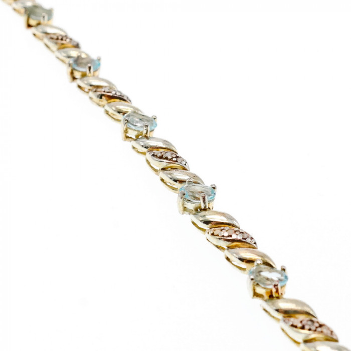 Sky Jewelry Серебряный браслет в позолоте с камнями голубая Шпинель