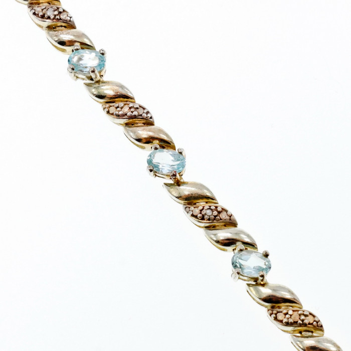 Sky Jewelry Серебряный браслет в позолоте с камнями голубая Шпинель