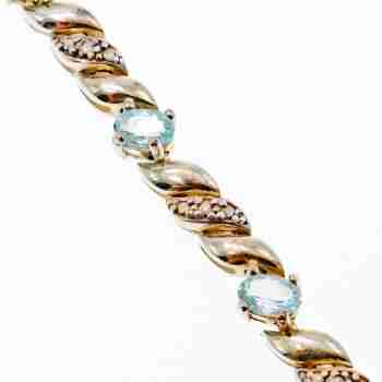 Sky Jewelry Серебряный браслет в позолоте с камнями голубая Шпинель