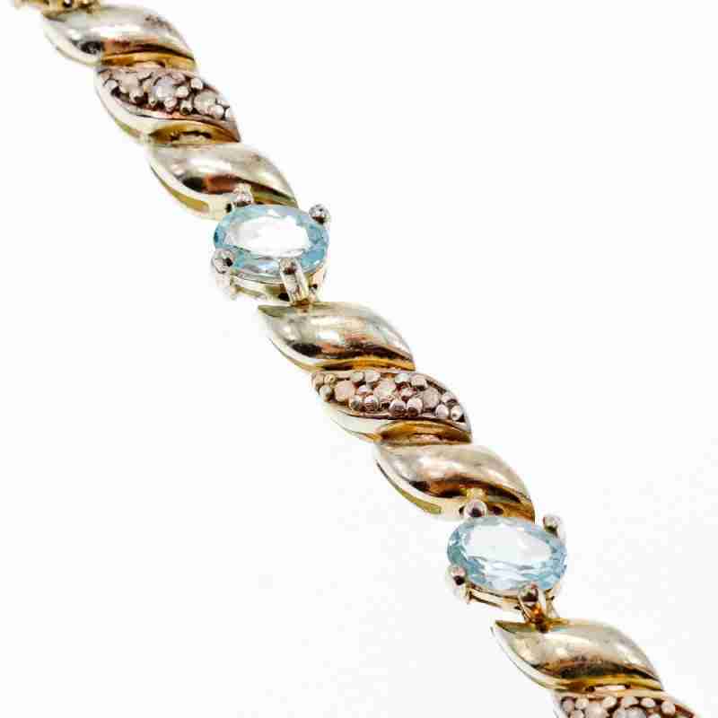 Sky Jewelry Серебряный браслет в позолоте с камнями голубая Шпинель